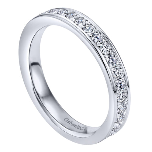 14K White Gold Channel Set Diamond Eternity Band