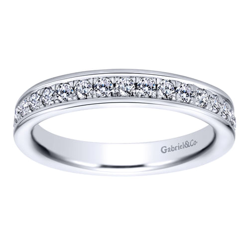 14K White Gold Channel Set Diamond Eternity Band