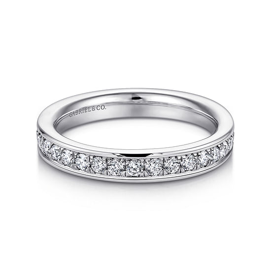 Gabriel - 14K White Gold Channel Set Diamond Eternity Band