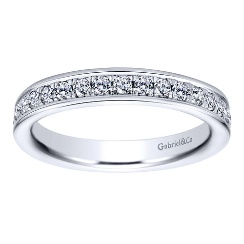 14K White Gold Channel Set Diamond Eternity Band