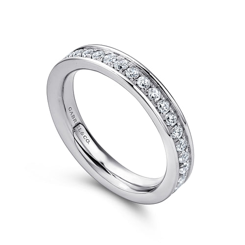 14K White Gold Channel Set Diamond Eternity Band