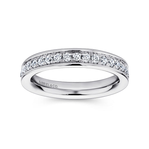 14K White Gold Channel Set Diamond Eternity Band