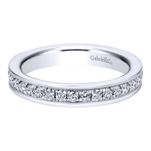 14K White Gold Channel Set Diamond Eternity Band