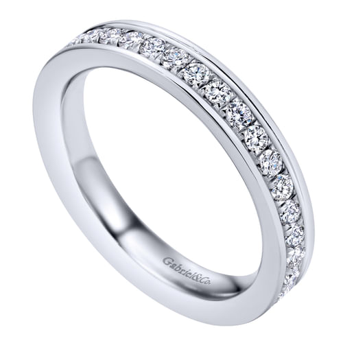 14K White Gold Channel Set Diamond Eternity Band