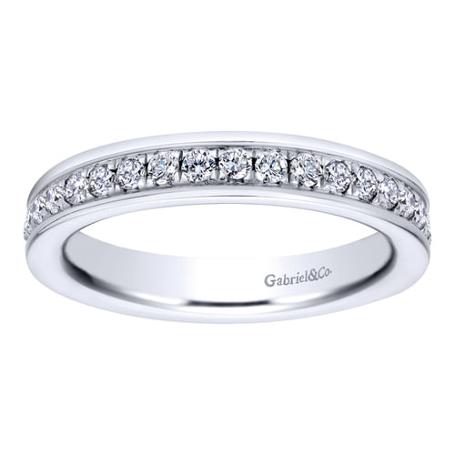 14K White Gold Channel Set Diamond Eternity Band