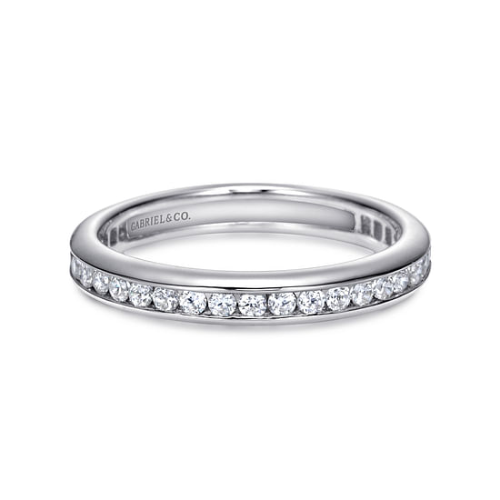 Gabriel - 14K White Gold Channel Set Diamond Eternity Band