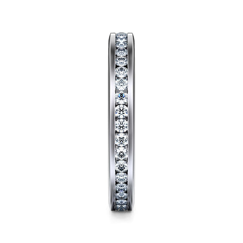 14K White Gold Channel Set Diamond Eternity Band