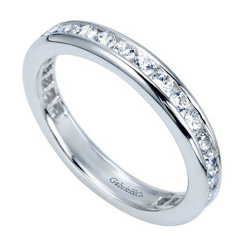 14K White Gold Channel Set Diamond Eternity Band