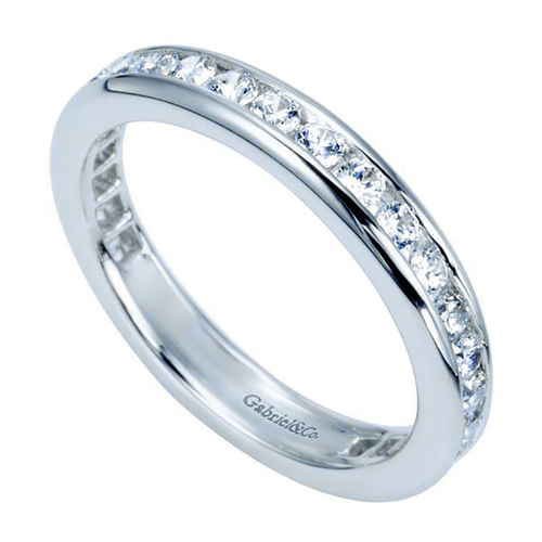 14K White Gold Channel Set Diamond Eternity Band
