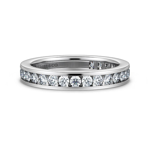 14K White Gold Channel Set Diamond Eternity Band