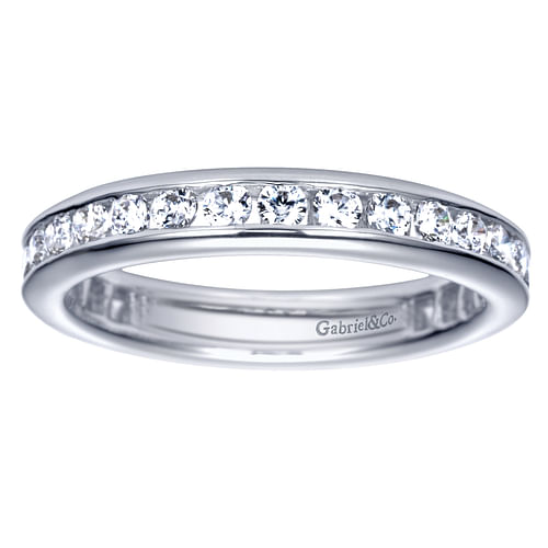 14K White Gold Channel Set Diamond Eternity Band