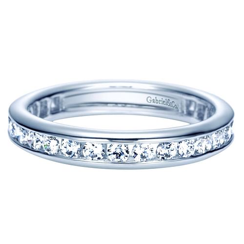 14K White Gold Channel Set Diamond Eternity Band
