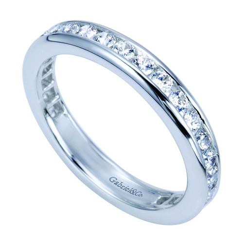 14K White Gold Channel Set Diamond Eternity Band