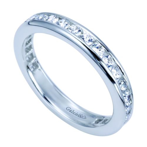 14K White Gold Channel Set Diamond Eternity Band