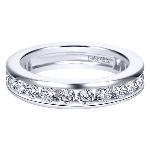 14K White Gold Channel Set Diamond Eternity Band