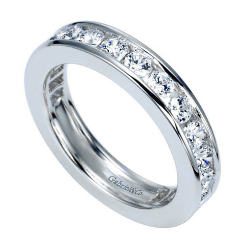 14K White Gold Channel Set Diamond Eternity Band