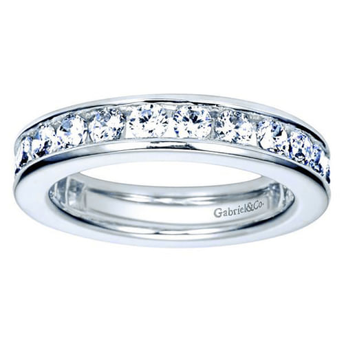 14K White Gold Channel Set Diamond Eternity Band
