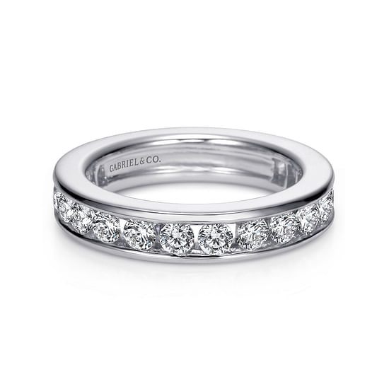 Gabriel - 14K White Gold Channel Set Diamond Eternity Band