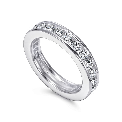 14K White Gold Channel Set Diamond Eternity Band