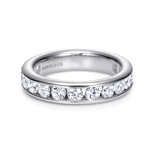 14K White Gold Channel Set Diamond Eternity Band