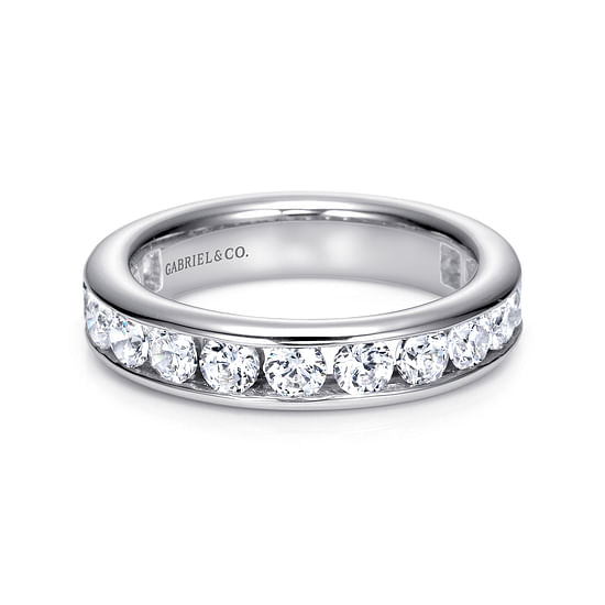 Gabriel - 14K White Gold Channel Set Diamond Eternity Band