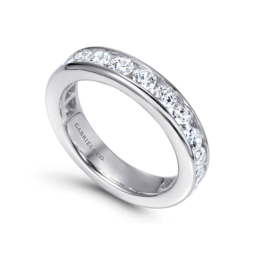 14K White Gold Channel Set Diamond Eternity Band