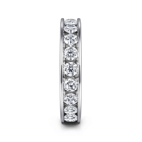 14K White Gold Channel Set Diamond Eternity Band