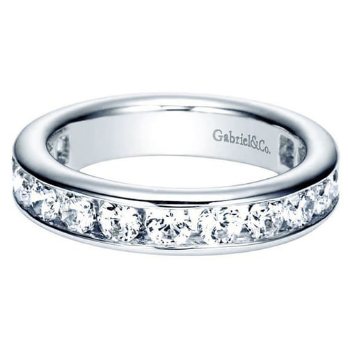 14K White Gold Channel Set Diamond Eternity Band