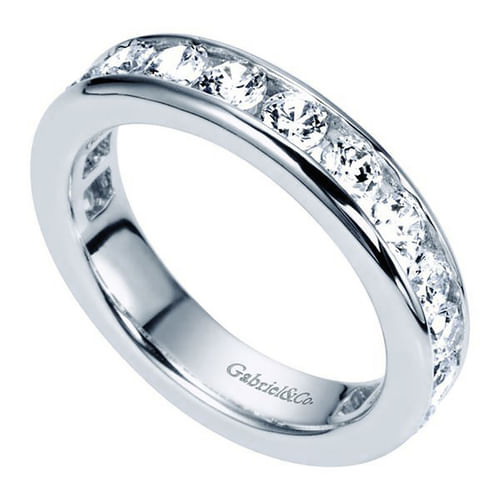 14K White Gold Channel Set Diamond Eternity Band