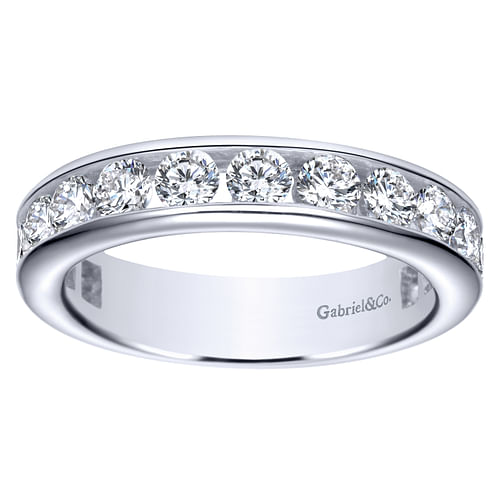 14K White Gold Channel Set Diamond Eternity Band