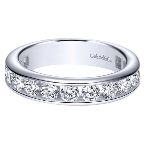 14K White Gold Channel Set Diamond Eternity Band