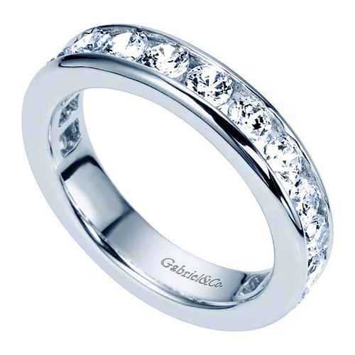 14K White Gold Channel Set Diamond Eternity Band