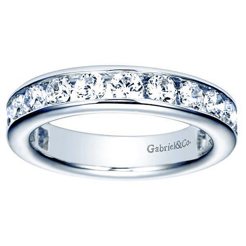 14K White Gold Channel Set Diamond Eternity Band