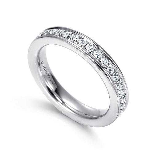 14K White Gold Channel Set Diamond Eternity Band