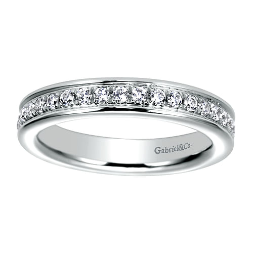 14K White Gold Channel Set Diamond Eternity Band