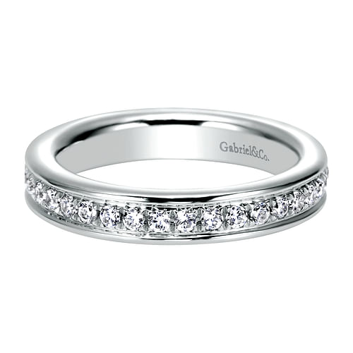 14K White Gold Channel Set Diamond Eternity Band