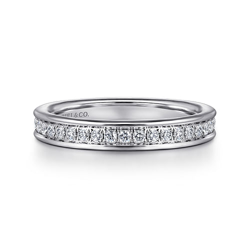 14K White Gold Channel Set Diamond Eternity Band