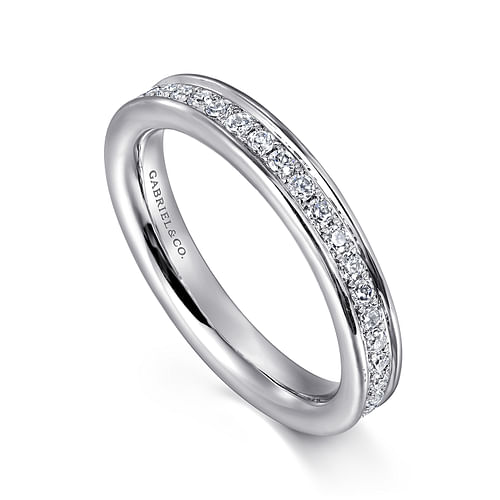 14K White Gold Channel Set Diamond Eternity Band