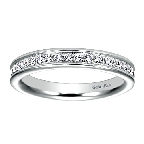 14K White Gold Channel Set Diamond Eternity Band