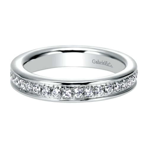 14K White Gold Channel Set Diamond Eternity Band