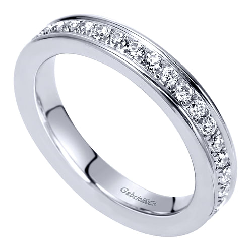 14K White Gold Channel Set Diamond Eternity Band