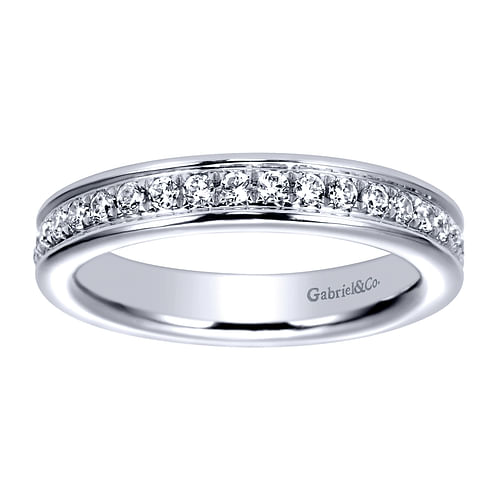 14K White Gold Channel Set Diamond Eternity Band