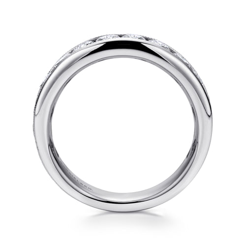 14K White Gold Channel Set Diamond Wedding Band