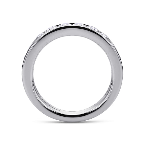 14K White Gold Channel Set Diamond Wedding Band