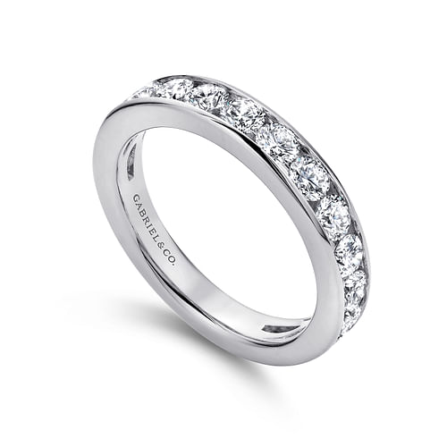 14K White Gold Channel Set Diamond Wedding Band