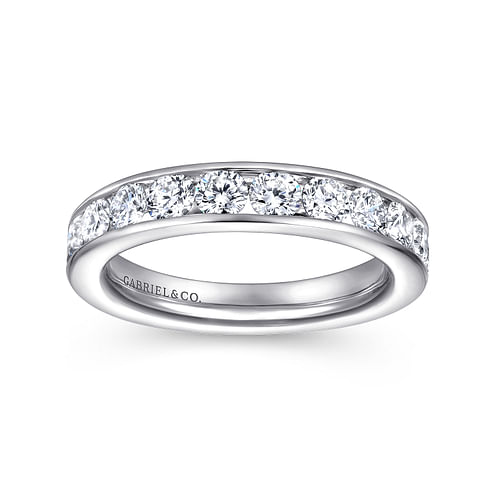 14K White Gold Channel Set Diamond Wedding Band