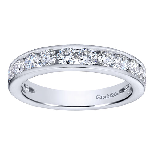 14K White Gold Channel Set Diamond Wedding Band