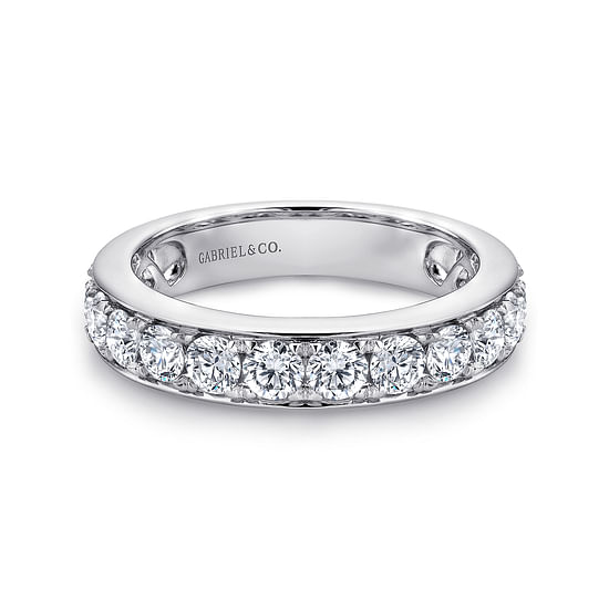 Gabriel - 14K White Gold Channel Set Diamond Wedding Band