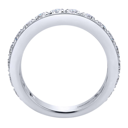 14K White Gold Channel Set Diamond Wedding Band