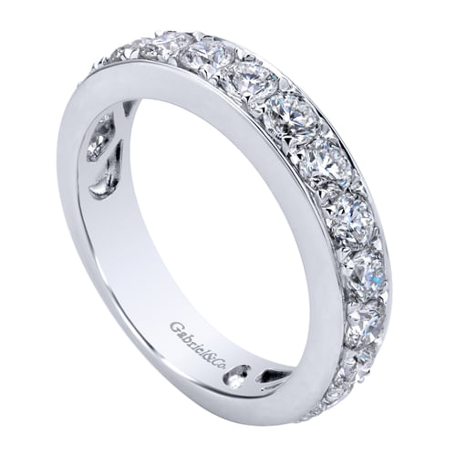 14K White Gold Channel Set Diamond Wedding Band